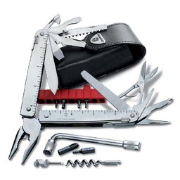 Мультитул VICTORINOX SwissTool X Plus, 115 мм, 37 функций, в кожаным чехле для нанесения логотипа
