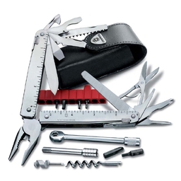 Мультитул VICTORINOX SwissTool X Plus Ratchet, 115 мм, 40 функций, в кожаным чехле для нанесения логотипа