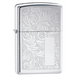 Зажигалка ZIPPO Венецианская с покрытием Глянцевый хром | Venetian® High Polish Chrome, латунь/сталь, серебристая, 38x13x57 мм для нанесения логотипа