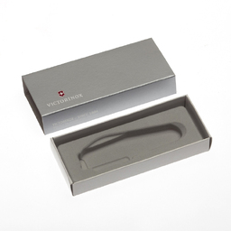 Коробка для ножей VICTORINOX 91 мм толщиной до 2 уровней, картонная, серебристая для нанесения логотипа