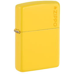 Зажигалка ZIPPO Логотип с покрытием цвета подсолнуха | Logo Sunflower, латунь/сталь, желтая, глянцевая, 38x13x57 мм для нанесения логотипа