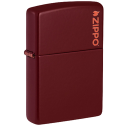 Зажигалка ZIPPO Логотип с покрытием мерло | Logo Merlot, латунь/сталь, бордовая, глянцевая, 38x13x57 мм для нанесения логотипа