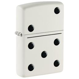 Зажигалка ZIPPO Домино с белым матовым покрытием | Domino Design White Matte, латунь/сталь, белая, матовая, 38x13x57 мм для нанесения логотипа