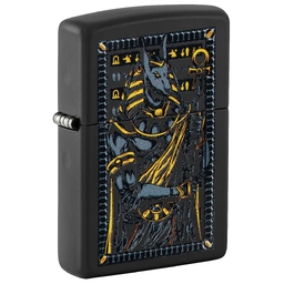 Зажигалка ZIPPO Бог Анубис с черным матовым покрытием | Anubis Black Matte, латунь/сталь, черная, 38x13x57 мм для нанесения логотипа