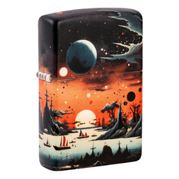 Зажигалка ZIPPO Галактический пейзаж с матовым покрытием на 540 | Galactic Landscape Design 540 Matte, латунь/сталь, разноцветная, матовая, 38x13x57мм для нанесения логотипа