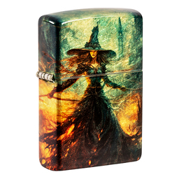 Зажигалка ZIPPO Огненная колдунья с покрытием Искусственно состаренная латунь | Fire Mage 540 Tumbled Brass, латунь/сталь, разноцветная, 38x13x57 мм для нанесения логотипа
