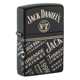 Зажигалка ZIPPO Джек Дэниэлс с черным матовым покрытием | Jack Daniel's Black Matte, латунь/сталь, разноцветная, 38x13x57 мм для нанесения логотипа
