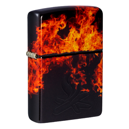 Зажигалка ZIPPO Пламя из ада с покрытием Искусственно состаренная латунь | Fusion Inferno 540 Tumbled Brass, латунь/сталь, разноцветная, 38x13x57 мм для нанесения логотипа