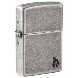 Зажигалка ZIPPO Armor® Пламя c античным серебристым покрытием | Flame Antique Silver, латунь/сталь, серебристая, 38x13x57 мм для нанесения логотипа