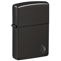 Зажигалка ZIPPO Armor® Пламя c глянцевым черным покрытием | Flame High Polish Black, латунь/сталь, черная, 38x13x57 мм для нанесения логотипа
