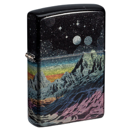 Зажигалка ZIPPO Космос с покрытием Искусственно состаренный хром на 540 | Space in Color 540 Tumbled Chrome, латунь/сталь, разноцветная, 38x13x57 мм для нанесения логотипа