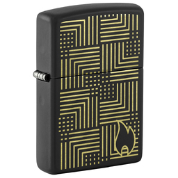 Зажигалка ZIPPO Отражения с черным матовым покрытием | Reflection Design Black Matte, латунь/сталь, черная, матовая, 38x13x57 мм для нанесения логотипа