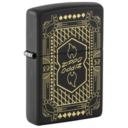 Зажигалка ZIPPO Линейный мотив с черным матовым покрытием | Lines Design Black Matte, латунь/сталь, черная, матовая, 38x13x57 мм для нанесения логотипа
