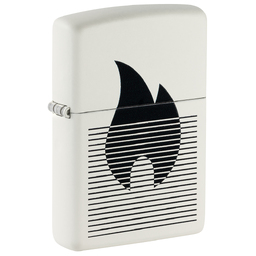 Зажигалка ZIPPO Пламя с градиентом с белым матовым покрытием | Flame Gradient Design White Matte, латунь/сталь, белая, матовая, 38x13x57 мм для нанесения логотипа