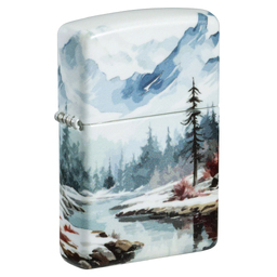 Зажигалка ZIPPO Снежная долина с матовым покрытием на 540 | Frozen Valley 540 Matte, латунь/сталь, разноцветная, матовая, 38x13x57 мм для нанесения логотипа