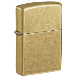 Зажигалка ZIPPO классическая с покрытием поцарапанная латунь | Classic Street Brass, латунь/сталь, золотистая, 38x13x57 мм для нанесения логотипа