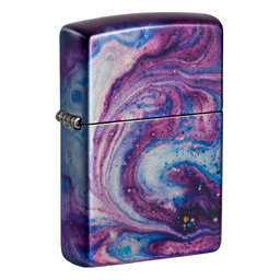 Зажигалка ZIPPO Вселенная с покрытием Искусственно состаренный хром на 540 | Universe Astro 540 Tumbled Chrome, латунь/сталь, сиреневая, 38x13x57 мм для нанесения логотипа