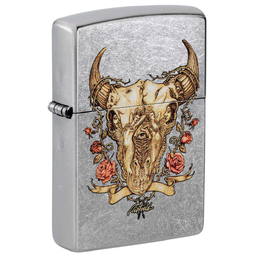 Зажигалка ZIPPO Рик Ритвельд с покрытием поцарапанный хром | Rick Rietveld Street Chrome, латунь/сталь, серебристая, 38x13x57 мм для нанесения логотипа