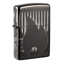 Зажигалка ZIPPO Пламя с черным глянцевым покрытием | Zippo Design High Polish Black, латунь/сталь, черная, глянцевая, 38x13x57 мм для нанесения логотипа
