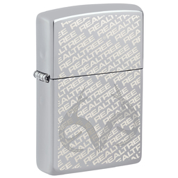 Зажигалка ZIPPO Олений рог и камуфляж с покрытием Глянцевый хром | Realtree Antler Design High Polish Chrome, латунь/сталь, серебристая, 38x13x57 мм для нанесения логотипа