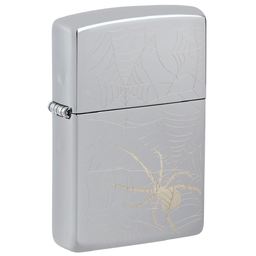 Зажигалка ZIPPO Паук с покрытием Глянцевый хром | Spider Design High Polish Chrome, латунь/сталь, серебристая, 38x13x57 мм для нанесения логотипа