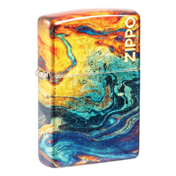 Зажигалка ZIPPO Цветная с покрытием Искусственно состаренная латунь на 540 | Colorful Design 540 Tumbled Brass, латунь/сталь, разноцветная, 38x13x57мм для нанесения логотипа