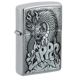 Зажигалка ZIPPO классическая с покрытием матовый хром | Classic Brushed Chrome, латунь/сталь, серебристая, 38x13x57 мм для нанесения логотипа