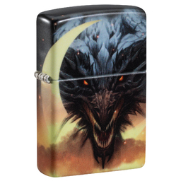 Зажигалка ZIPPO Дракон с покрытием, светящимся в темноте зеленым | Dragon Design Glow In The Dark Green, латунь/сталь, черная, 38x13x57 мм для нанесения логотипа