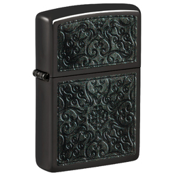 Зажигалка ZIPPO Узор с черным глянцевым покрытием | Pattern High Polish Black, латунь/сталь, черная, глянцевая, 38x13x57 мм для нанесения логотипа