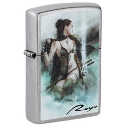 Зажигалка ZIPPO Луис Ройо с покрытием поцарапанный хром | Luis Royo Street Chrome, латунь/сталь, серебристая, 38x13x57 мм для нанесения логотипа