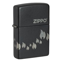 Зажигалка ZIPPO Традиционный дизайн с черным матовым покрытием | Zippo Design Black Matte, латунь/сталь, черная, матовая, 38x13x57 мм для нанесения логотипа