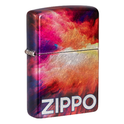 Зажигалка ZIPPO Яркие переливы с покрытием Искусственно состаренный хром на 540 | Tie Dye 540 Tumbled Chrome, латунь/сталь, разноцветная, 38x13x57 мм для нанесения логотипа
