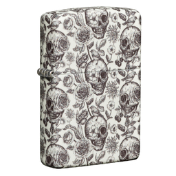 Зажигалка ZIPPO Скелет с покрытием, светящимся в темноте зеленым | Skeleton Glow in the Dark Green, латунь/сталь, серая, 38x13x57 мм для нанесения логотипа