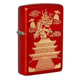 Зажигалка ZIPPO Eastern Design с покрытием Metallic Red, латунь/сталь, красная, 38x13x57 мм для нанесения логотипа