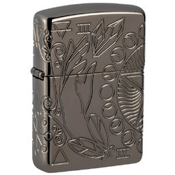Зажигалка ZIPPO Armor® Черная магия с покрытием черный лед | Armor® Wicca Design Black Ice®, латунь/сталь, чёрная, 38x13x57 мм для нанесения логотипа
