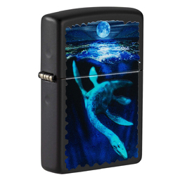 Зажигалка ZIPPO Лох-Несское чудовище с покрытием черный свет | Lock Ness Black Light, латунь/сталь, черная, матовая 38x13x57 мм для нанесения логотипа