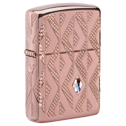 Зажигалка ZIPPO Armor® Геометрическая с покрытием розовое золото | Geometric Rose Gold, латунь/сталь, розовое золото, 38x13x57 мм для нанесения логотипа
