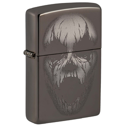 Зажигалка ZIPPO Крик монстра с покрытием черный лед | Screaming Monster Black Ice®, латунь/сталь, черная, 38x13x57 мм для нанесения логотипа