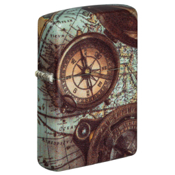 Зажигалка ZIPPO Компас с матовым покрытием на 540 | Compass Design 540 Matte, латунь/сталь, разноцветная, 38x13x57 мм для нанесения логотипа