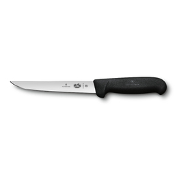 Нож обвалочный VICTORINOX Fibrox с прямым лезвием 15 см и безопасной рукоятью, чёрный для нанесения логотипа