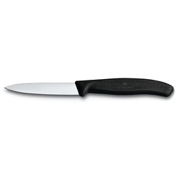 Нож для овощей VICTORINOX SwissClassic, 8 см, с заострённым кончиком, чёрный для нанесения логотипа