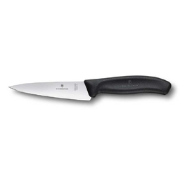 Нож разделочный VICTORINOX SwissClassic, 12 см, чёрный, в картонном блистере для нанесения логотипа