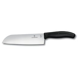 Нож сантоку VICTORINOX SwissClassic, 17 см, чёрный, в картонном блистере для нанесения логотипа
