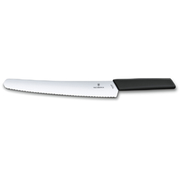 Нож для хлеба и выпечки VICTORINOX Swiss Modern, 26 см, сталь / синтетический материал, чёрный для нанесения логотипа