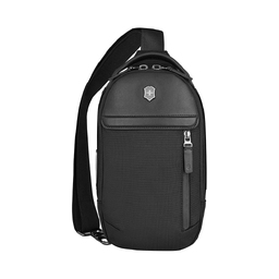 Рюкзак на одно плечо VICTORINOX Architecture Urban2 Sling Bag, черный, полиэстер/кожа, 17x8x28 см, 4 л для нанесения логотипа