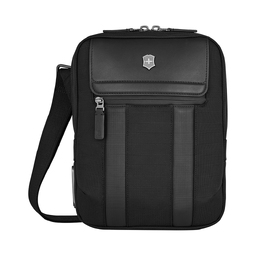 Сумка через плечо VICTORINOX Architecture Urban2 Crossbody Bag, черный, полиэстер/кожа, 22x9x28 см, 6 л для нанесения логотипа