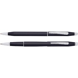 Набор Cross Classic Century Black Lacquer: шариковая ручка и ручка-роллер, цвет - черный для нанесения логотипа