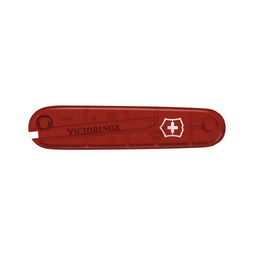 Передняя накладка для ножей VICTORINOX 91 мм, пластиковая, полупрозрачная красная для нанесения логотипа