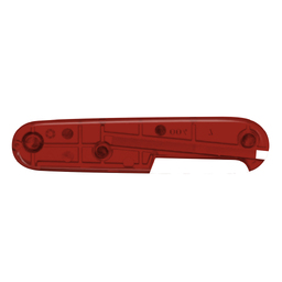 Задняя накладка для ножей VICTORINOX 91 мм, пластиковая, полупрозрачная красная для нанесения логотипа