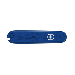 Передняя накладка для ножей VICTORINOX 91 мм, пластиковая, полупрозрачная синяя для нанесения логотипа